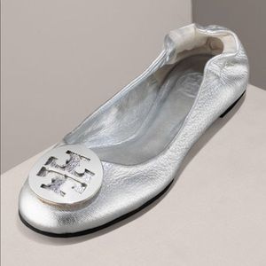 Tory Burch Silver Ballet Flat